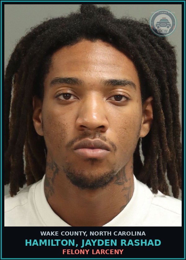 Booking mugshot of Hamilton, Jayden Rashad in Wake County