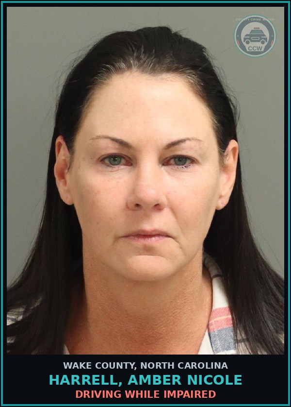 Booking mugshot of Harrell, Amber Nicole in Wake County
