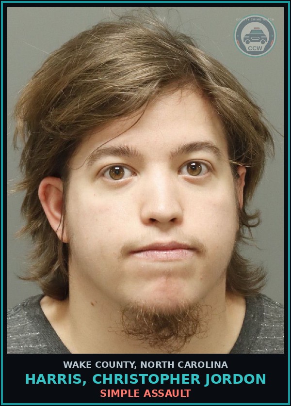 Booking mugshot of Harris, Christopher Jordon in Wake County