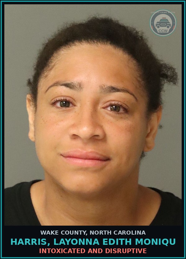 Booking mugshot of Harris, Layonna Edith Moniqu in Wake County