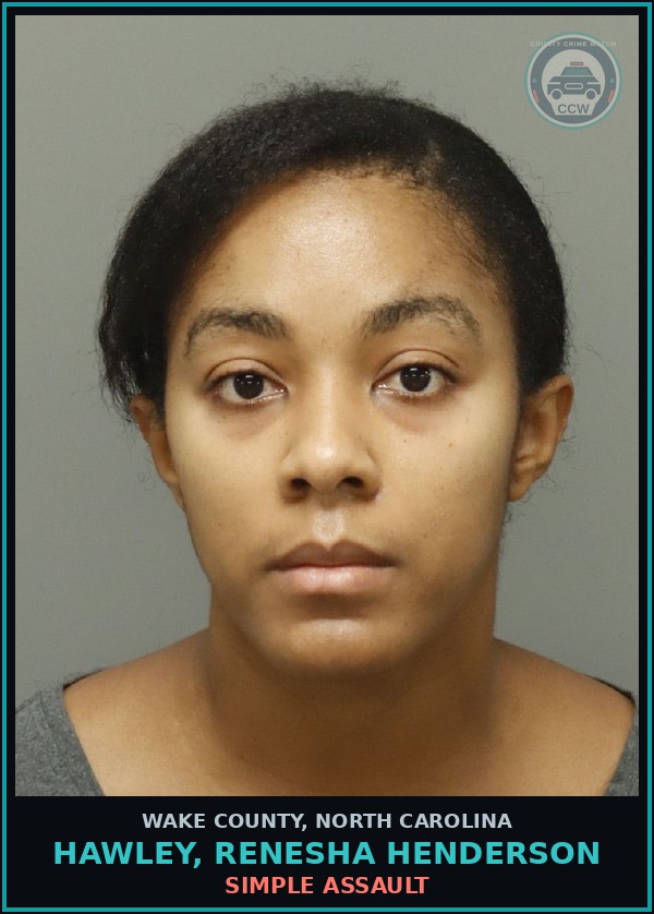 Booking mugshot of Hawley, Renesha Henderson in Wake County