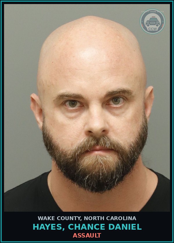 Booking mugshot of Hayes, Chance Daniel in Wake County