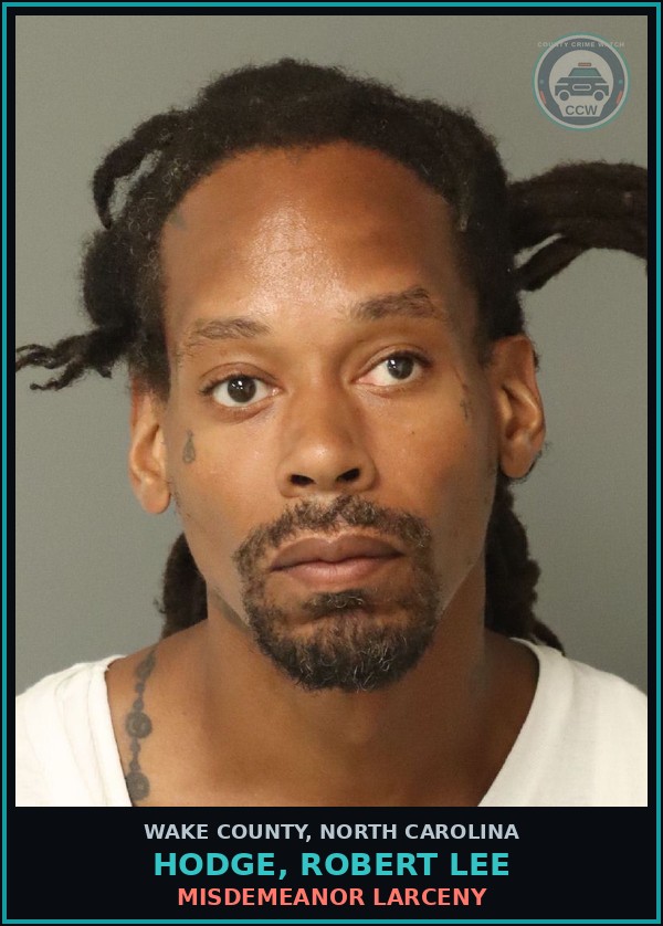 Booking mugshot of Hodge, Robert Lee in Wake County