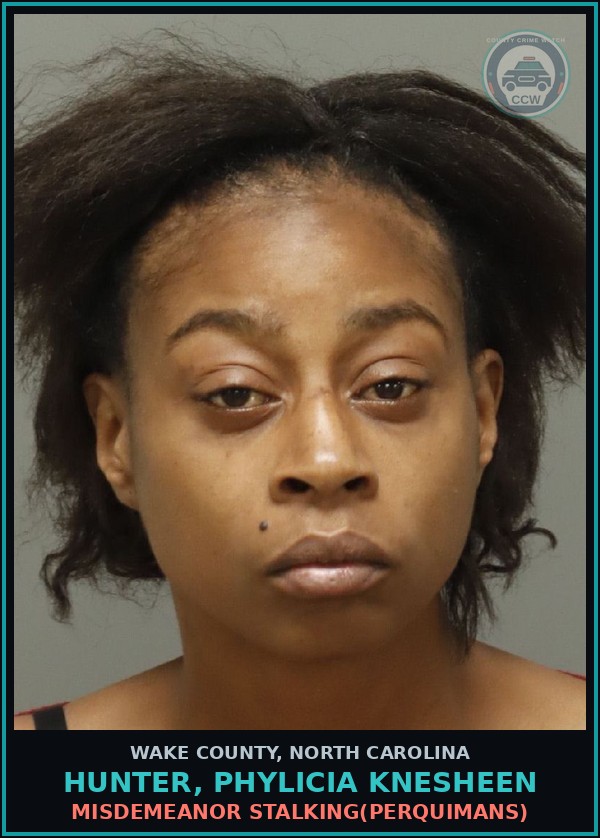 Booking mugshot of Hunter, Phylicia Knesheen in Wake County