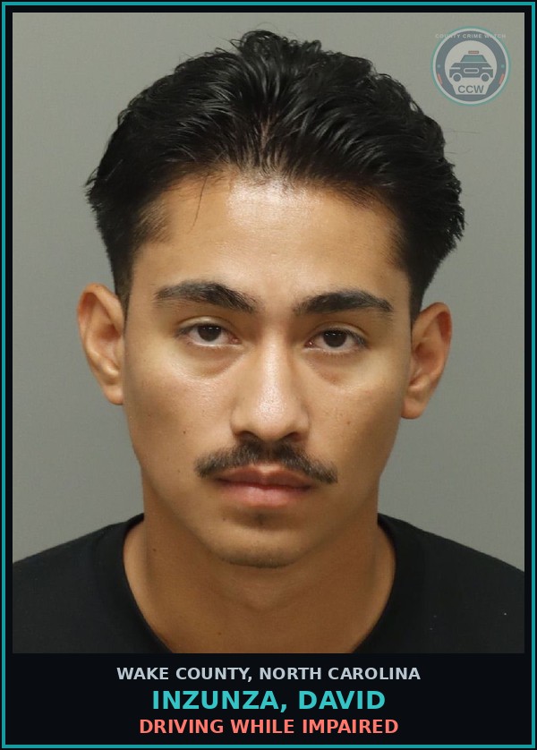 Booking mugshot of Inzunza, David in Wake County