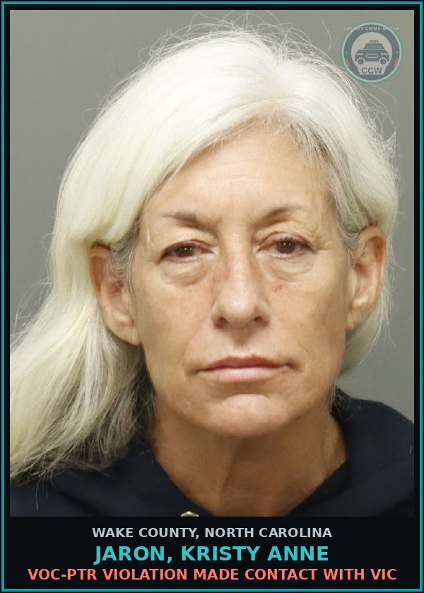 Booking mugshot of Jaron, Kristy Anne in Wake County
