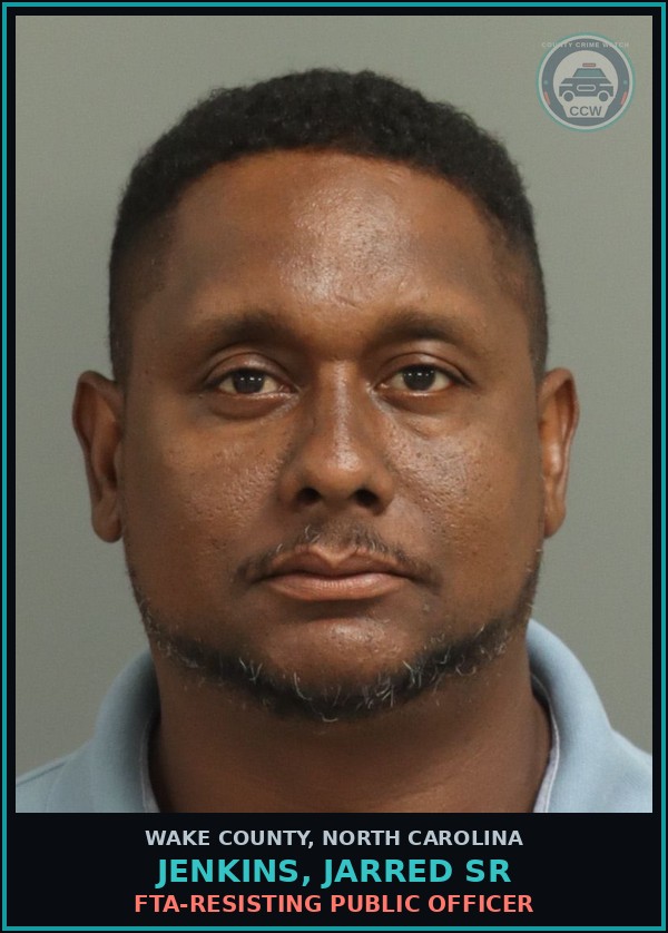 Booking mugshot of Jenkins, Jarred Sr in Wake County