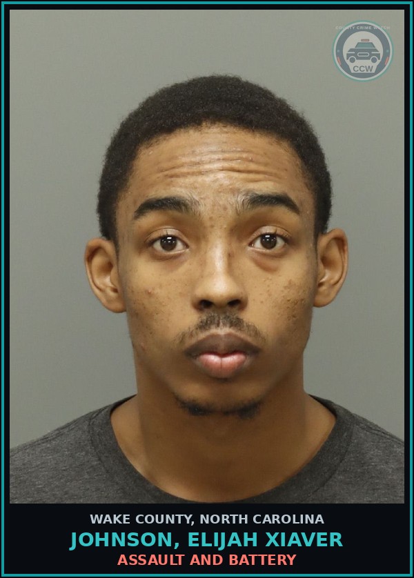 Booking mugshot of Johnson, Elijah Xiaver in Wake County
