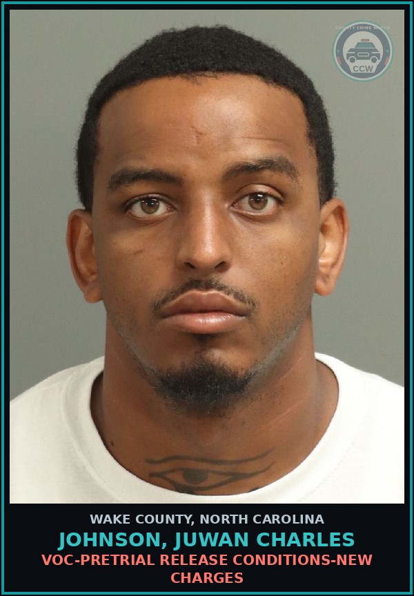 Booking mugshot of Johnson, Juwan Charles in Wake County
