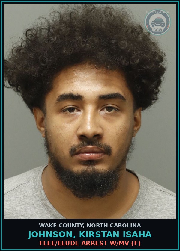 Booking mugshot of Johnson, Kirstan Isaha in Wake County