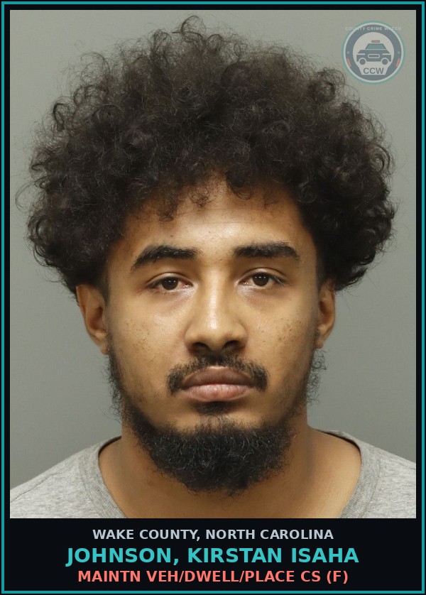 Booking mugshot of Johnson, Kirstan Isaha in Wake County