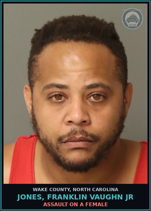 Booking mugshot of Jones, Franklin Vaughn Jr in Wake County