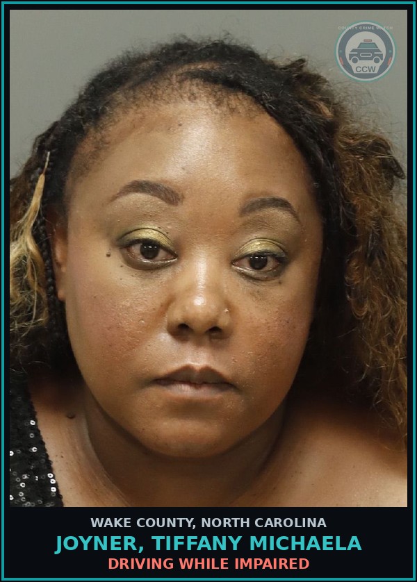 Booking mugshot of Joyner, Tiffany Michaela in Wake County