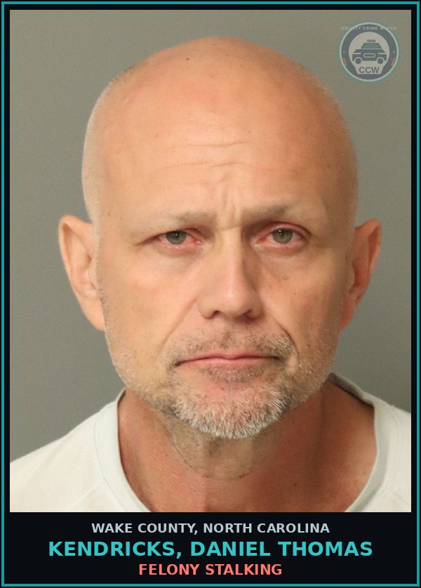 Booking mugshot of Kendricks, Daniel Thomas in Wake County