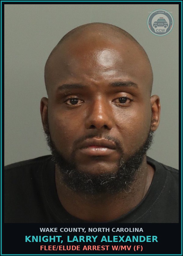 Booking mugshot of Knight, Larry Alexander in Wake County