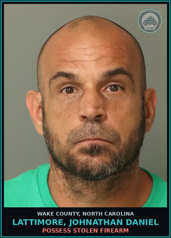 Booking mugshot of Lattimore, Johnathan Daniel in Wake County