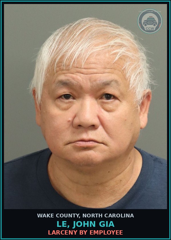 Booking mugshot of Le, John Gia in Wake County
