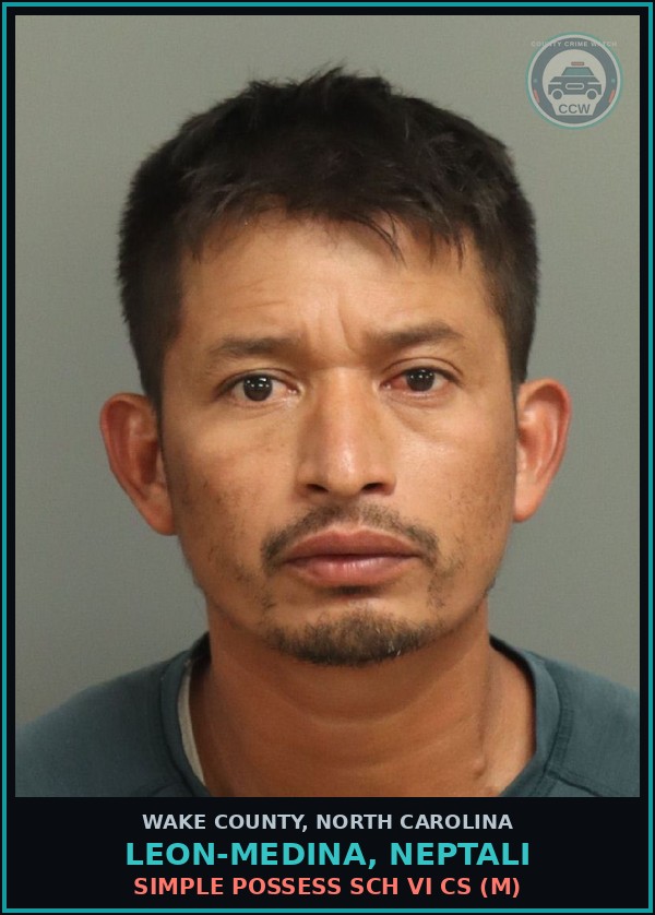 Booking mugshot of Leon-Medina, Neptali in Wake County