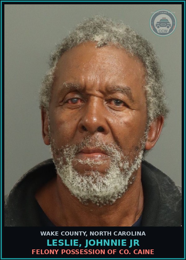 Booking mugshot of Leslie, Johnnie Jr in Wake County