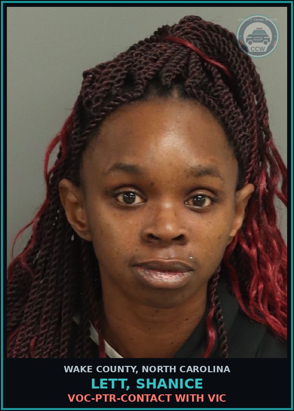 Booking mugshot of Lett, Shanice in Wake County