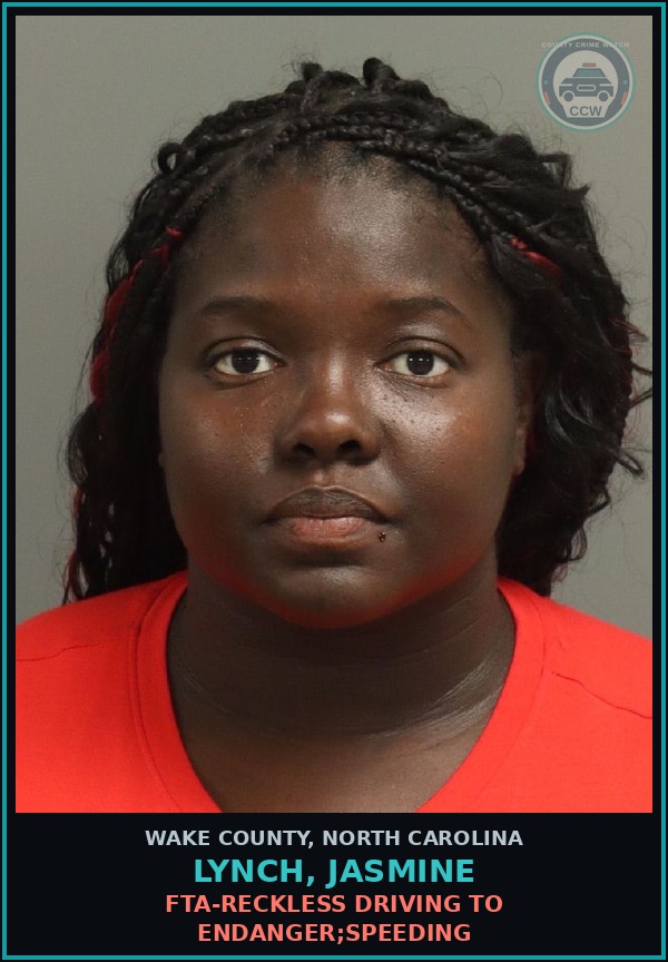 Booking mugshot of Lynch, Jasmine in Wake County