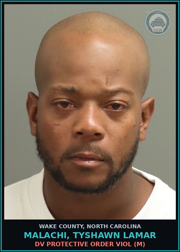 Booking mugshot of Malachi, Tyshawn Lamar in Wake County