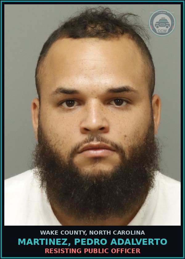 Booking mugshot of Martinez, Pedro Adalverto in Wake County