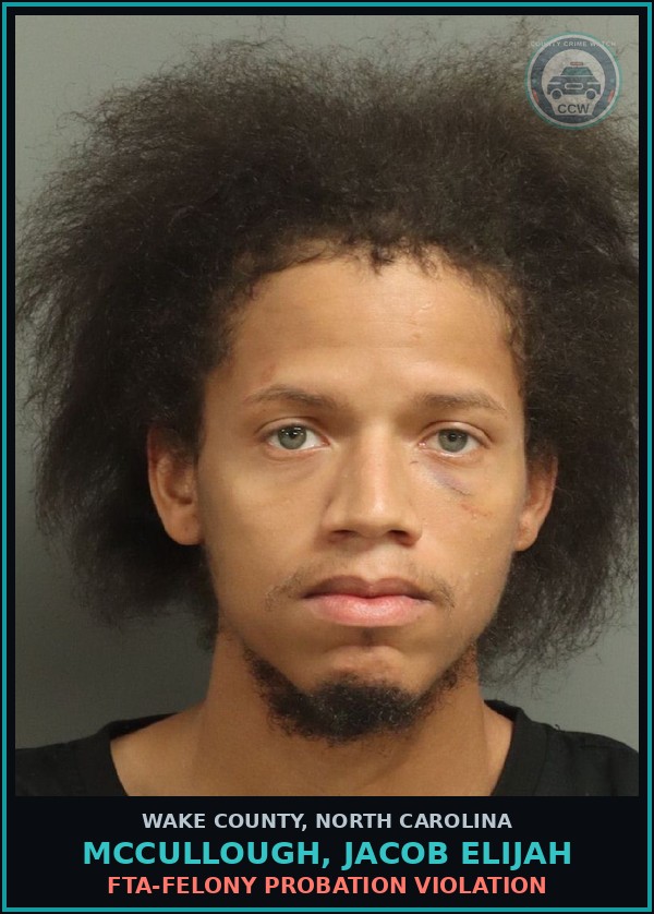 Booking mugshot of Mccullough, Jacob Elijah in Wake County