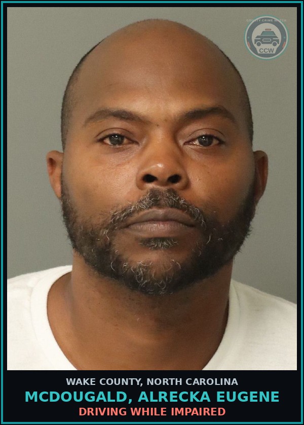 Booking mugshot of Mcdougald, Alrecka Eugene in Wake County