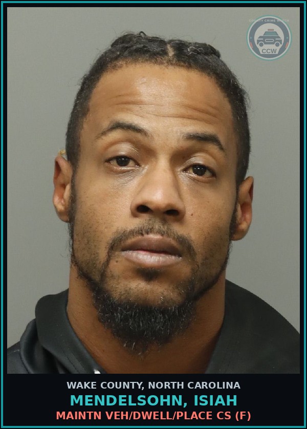 Booking mugshot of Mendelsohn, Isiah in Wake County