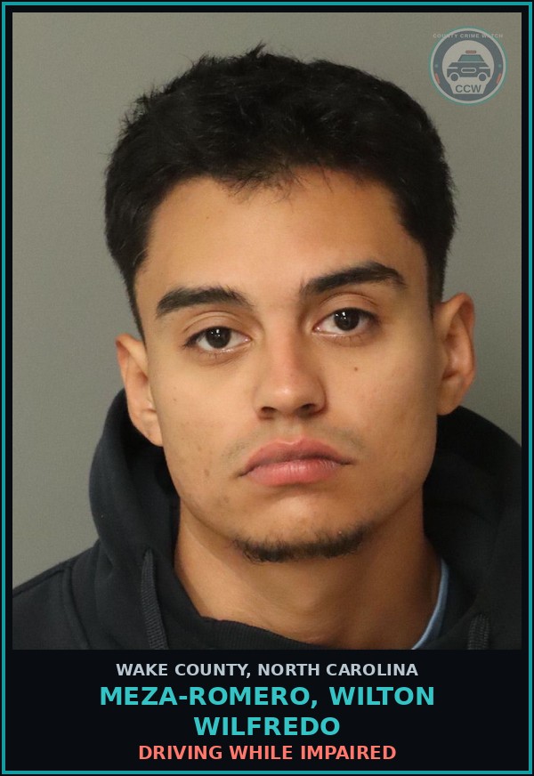 Booking mugshot of Meza-Romero, Wilton Wilfredo in Wake County