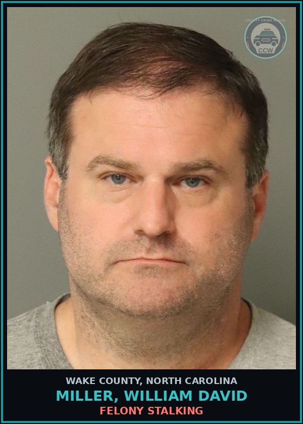 Booking mugshot of Miller, William David in Wake County