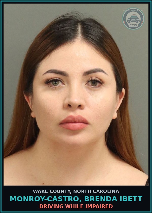 Booking mugshot of Monroy-Castro, Brenda Ibett in Wake County