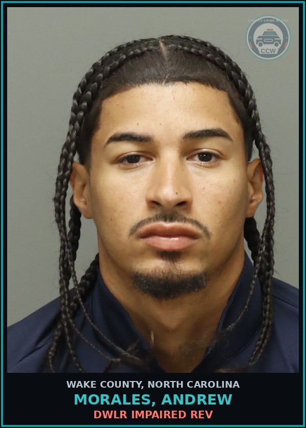 Booking mugshot of Morales, Andrew in Wake County