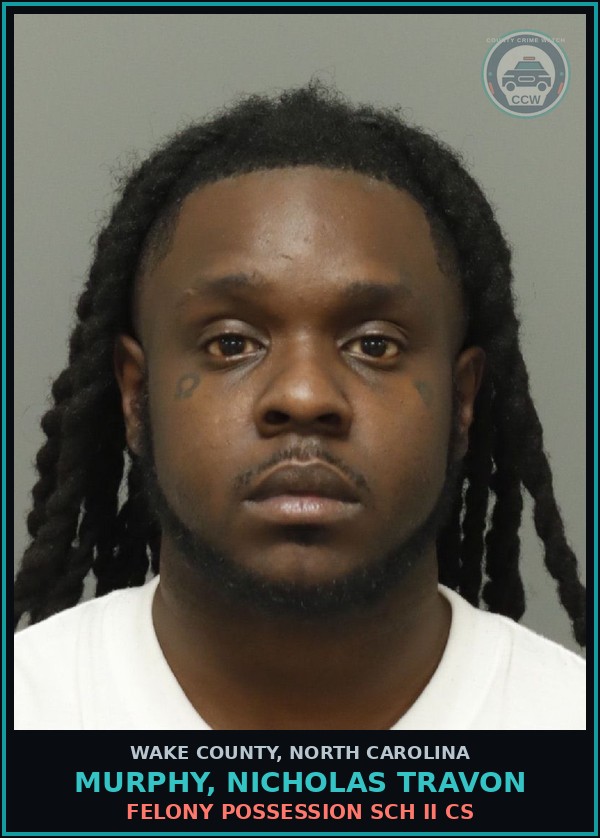 Booking mugshot of Murphy, Nicholas Travon in Wake County