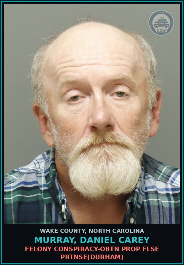 Booking mugshot of Murray, Daniel Carey in Wake County