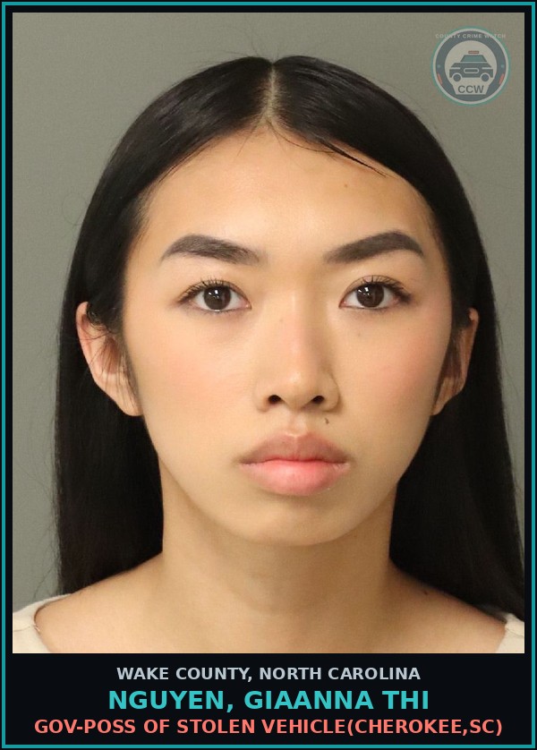 Booking mugshot of Nguyen, Giaanna Thi in Wake County
