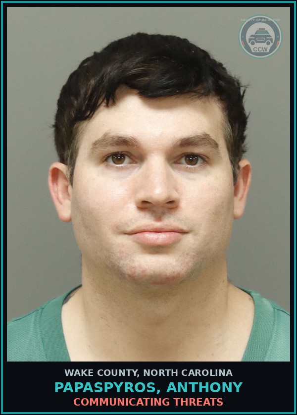 Booking mugshot of Papaspyros, Anthony in Wake County