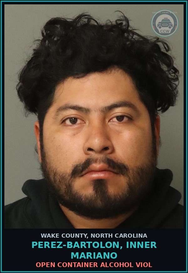 Booking mugshot of Perez-Bartolon, Inner Mariano in Wake County