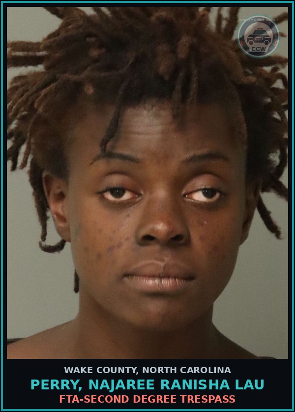 Booking mugshot of Perry, Najaree Ranisha Lau in Wake County