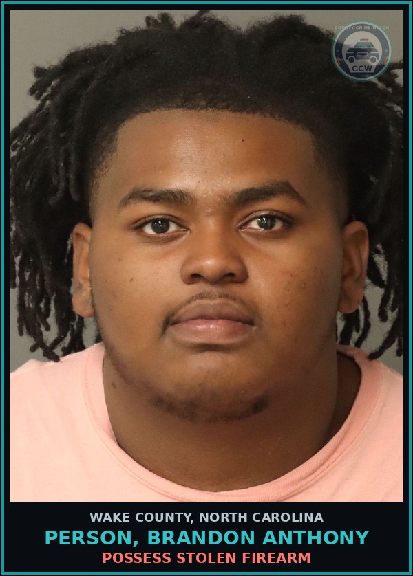 Booking mugshot of Person, Brandon Anthony in Wake County