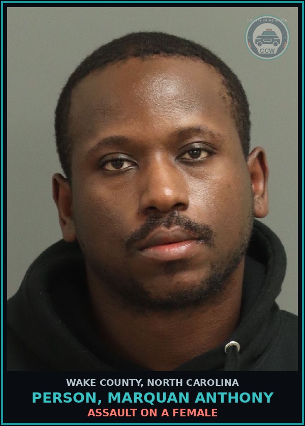 Booking mugshot of Person, Marquan Anthony in Wake County