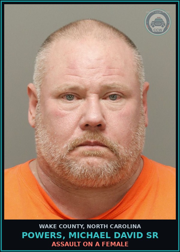 Booking mugshot of Powers, Michael David Sr in Wake County
