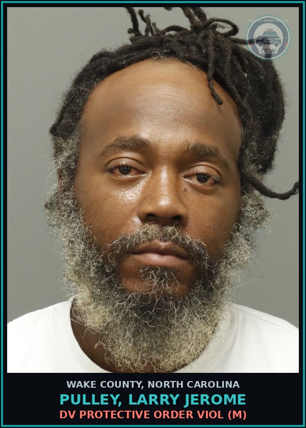 Booking mugshot of Pulley, Larry Jerome in Wake County