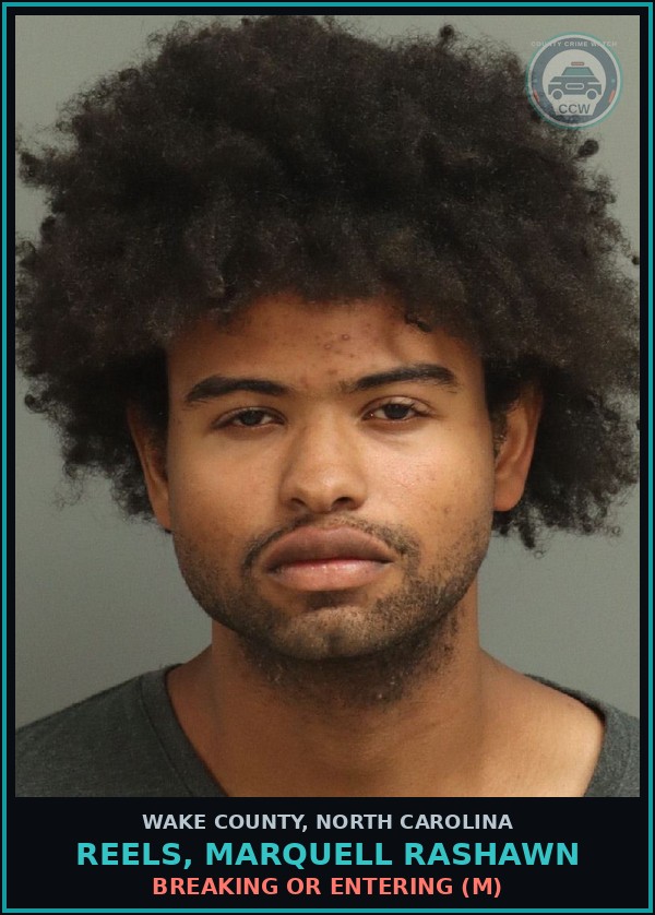 Booking mugshot of Reels, Marquell Rashawn in Wake County
