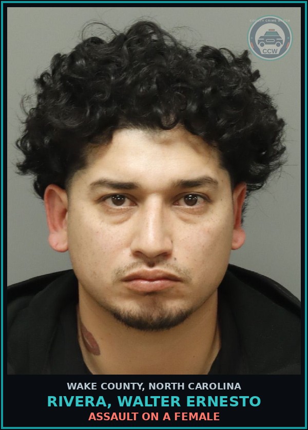 Booking mugshot of Rivera, Walter Ernesto in Wake County