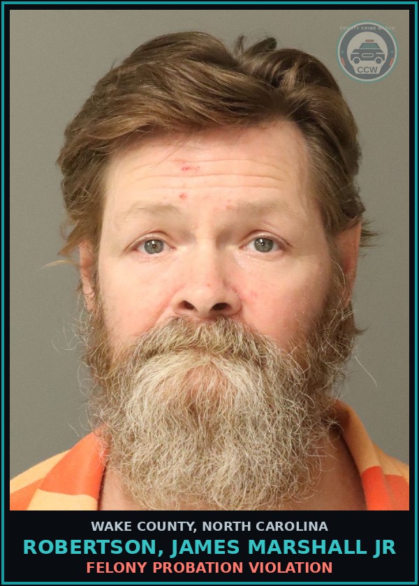 Booking mugshot of Robertson, James Marshall Jr in Wake County