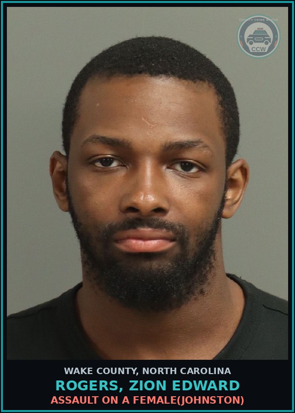 Booking mugshot of Rogers, Zion Edward in Wake County
