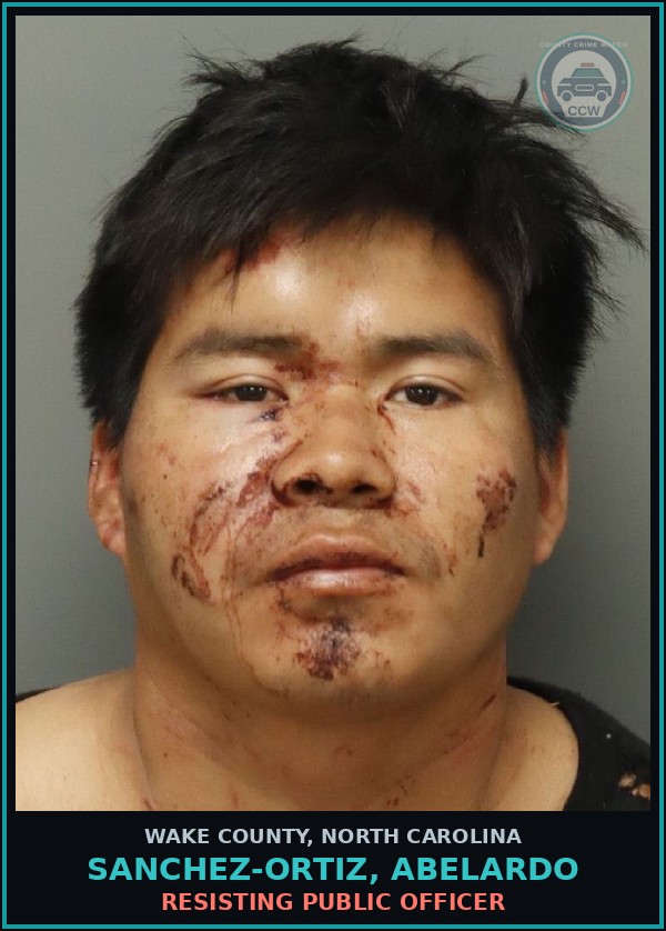 Booking mugshot of Sanchez-Ortiz, Abelardo in Wake County