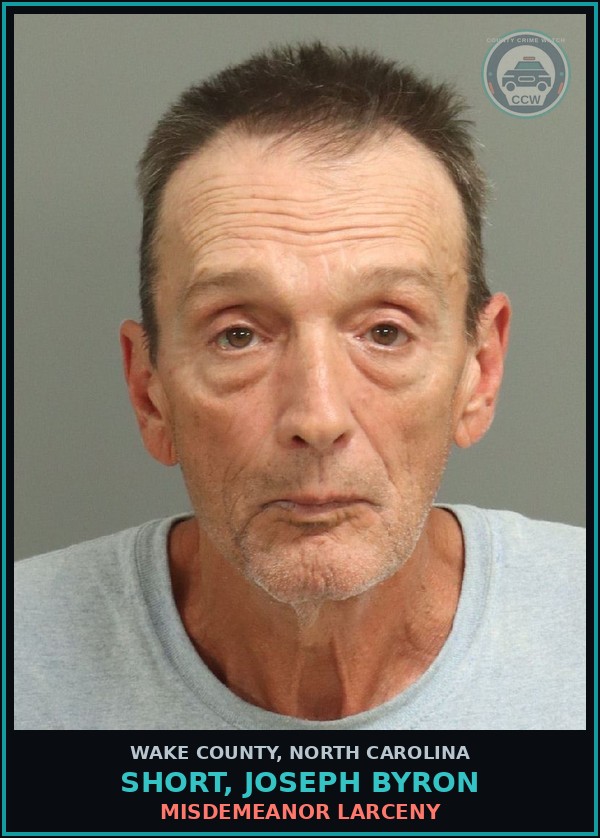Booking mugshot of Short, Joseph Byron in Wake County